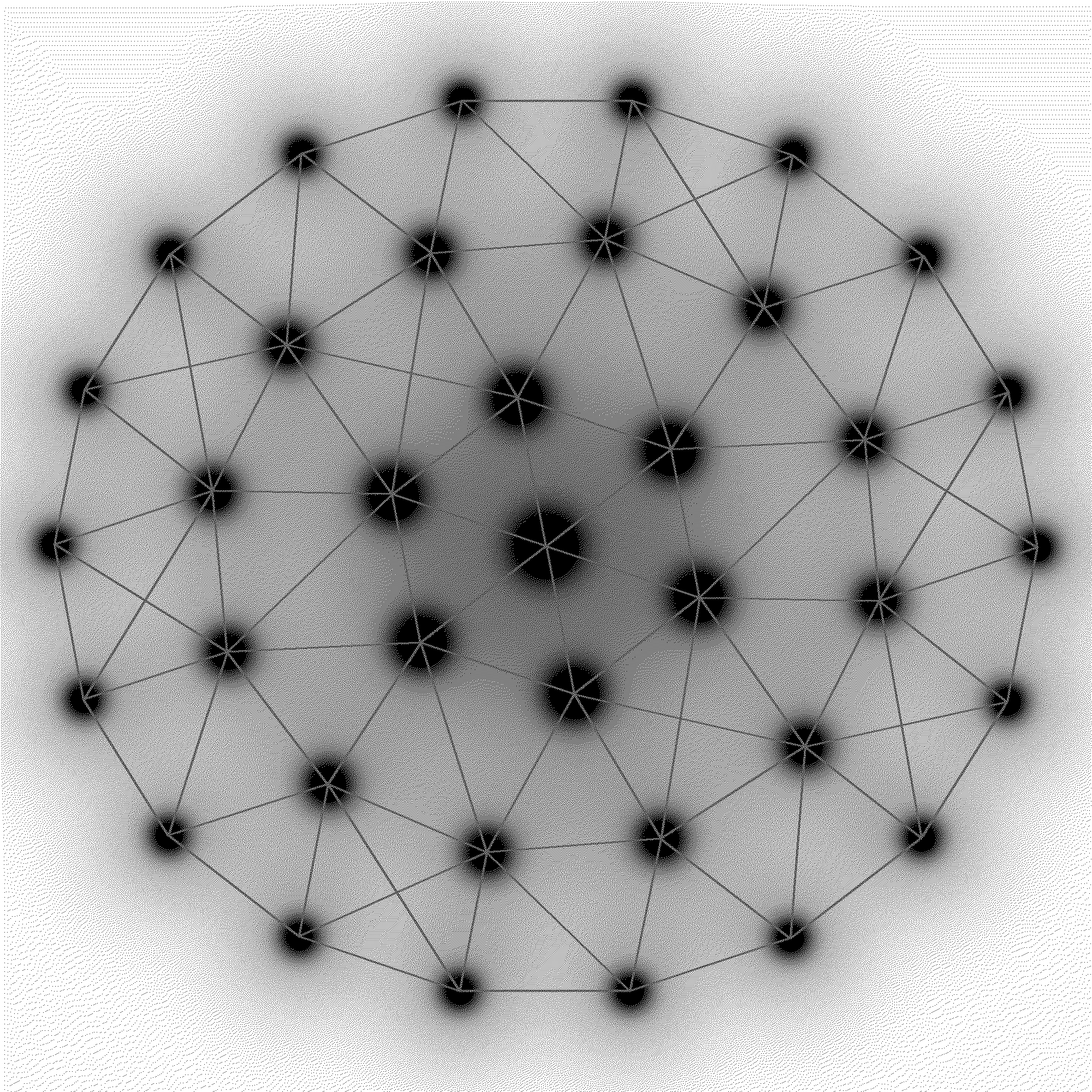 A lattice of connected nodes rendered as high-resolution black-and-white dithered artwork.